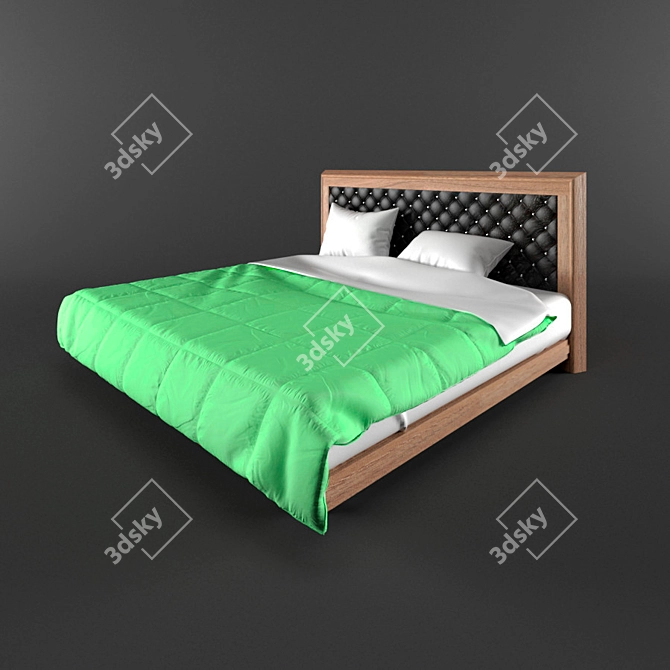 Modern King Size Bed 3D model image 1