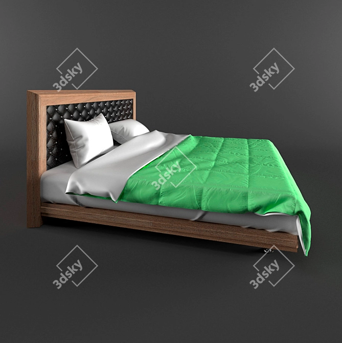 Modern King Size Bed 3D model image 2