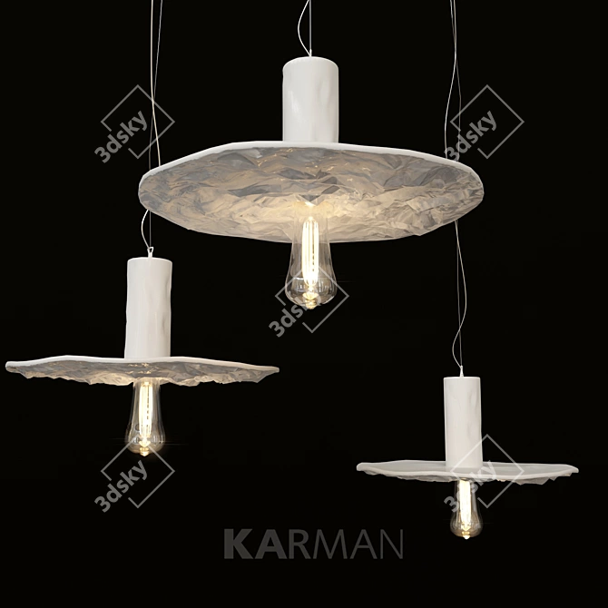 Elegant Ceramic Pendant Light 3D model image 1