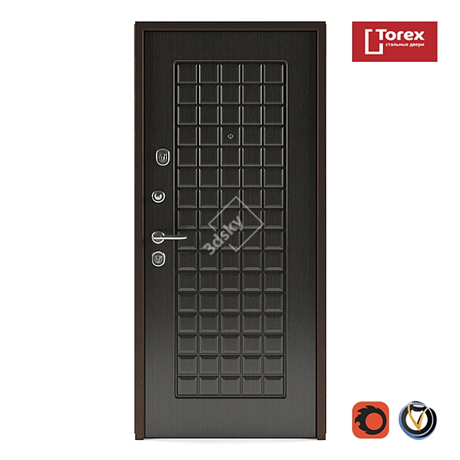 Super Omega 8 Steel Door 3D model image 3