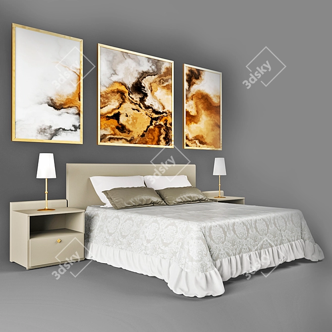Sleek and Sturdy 6-Bed 3D model image 2