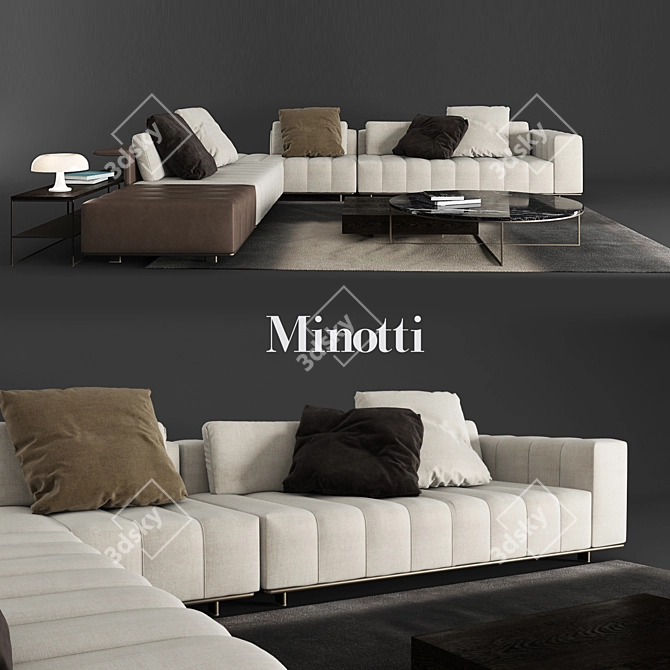 Sophisticated Minotti Sofa Ensemble 3D model image 1