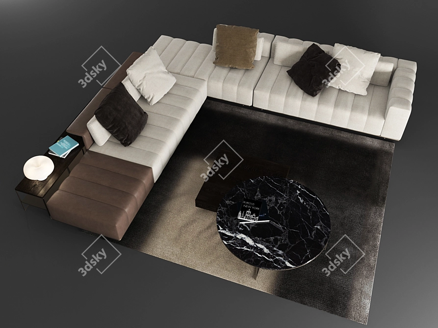 Sophisticated Minotti Sofa Ensemble 3D model image 3
