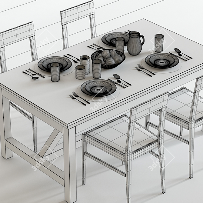 Scavolini Social Happening Set | 3D Table & Chair 3D model image 3