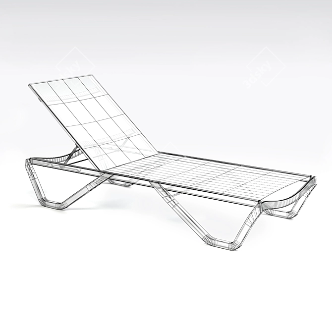 Papatya Wave Deck Chair: Elegant Outdoor Lounging 3D model image 3