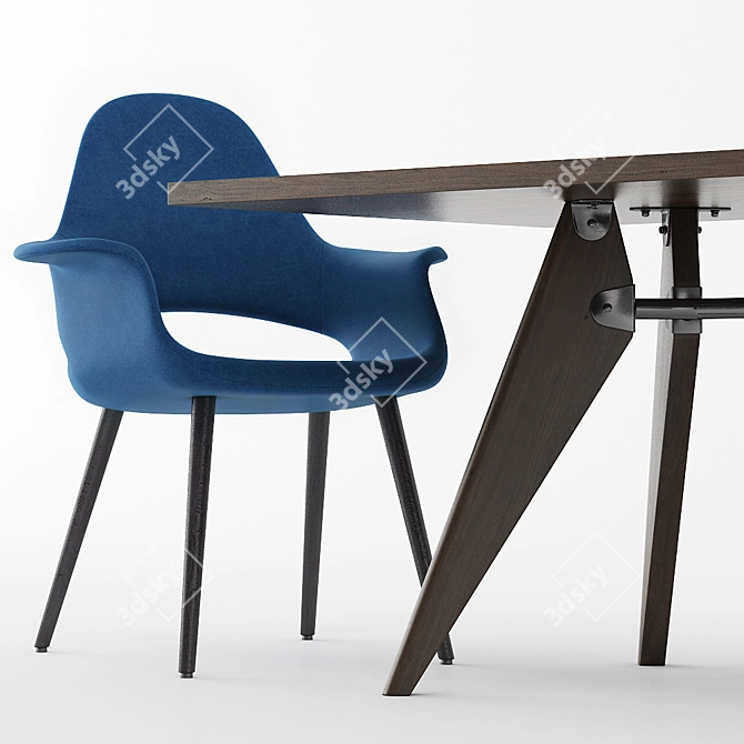 Elevate Your Conference: Organic Solvay Table & Chairs 3D model image 3