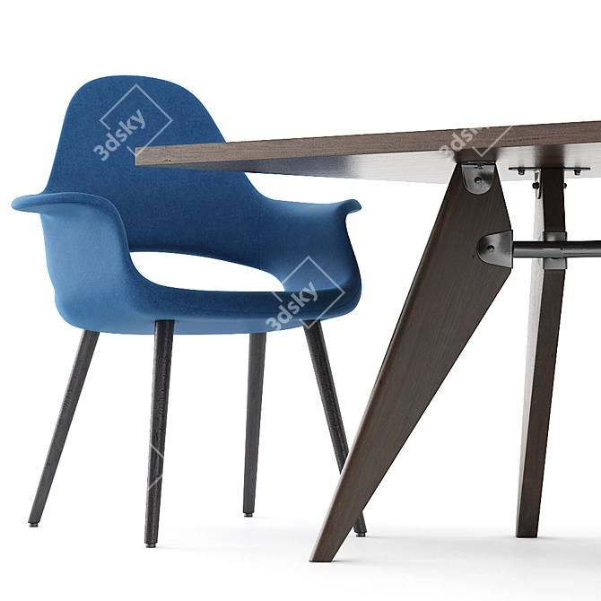 Elevate Your Conference: Organic Solvay Table & Chairs 3D model image 6