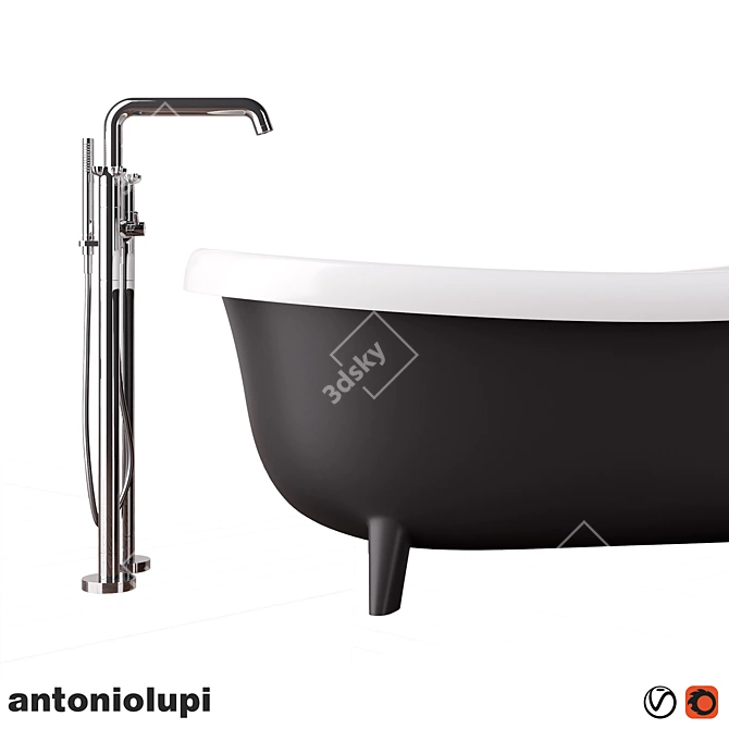 Antonio Lupi Suite: Timbro Freestanding Bath Tap 3D model image 2