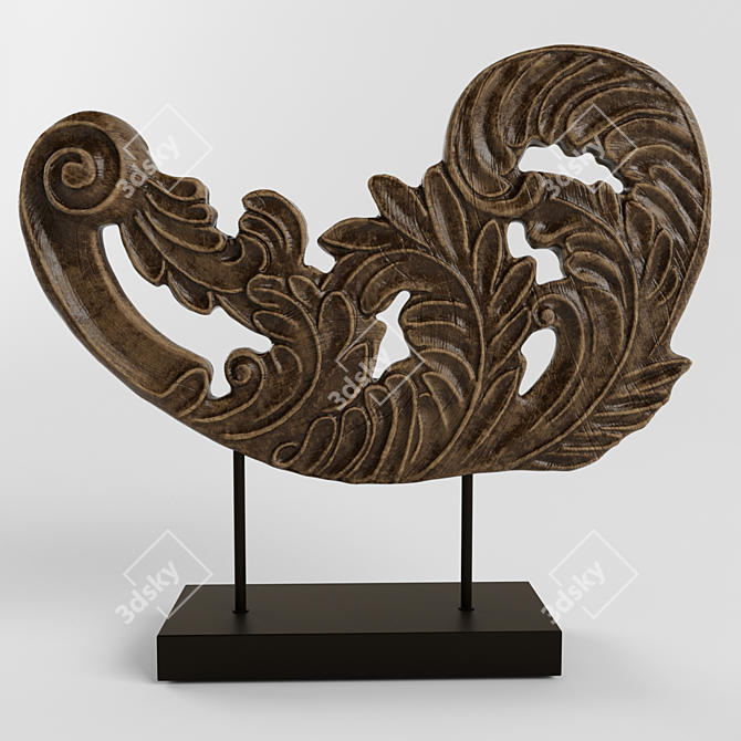 Ember Sculpture: Distressed Elegance 3D model image 1