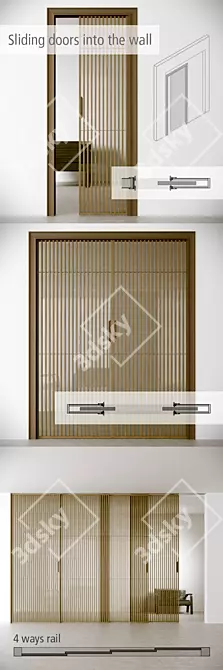 SAIL Sliding Doors: Elegant and Functional 3D model image 2