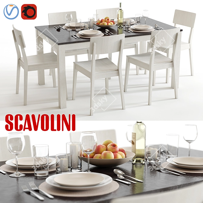 Elegant Scavolini Duke and Mika Set 3D model image 1