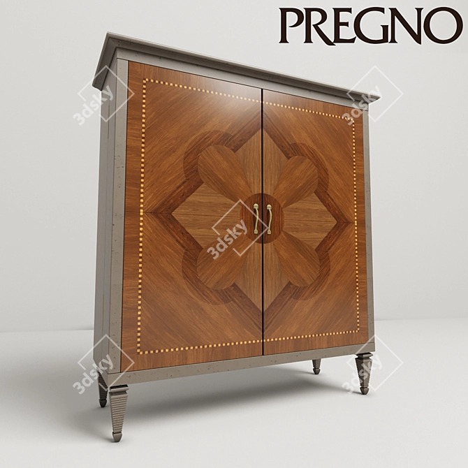 Elegant PREGNO Wine Cabinet 3D model image 1