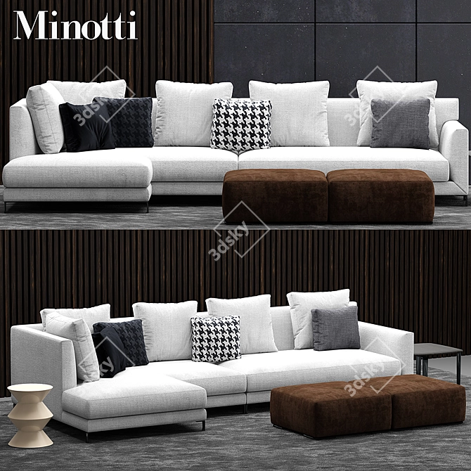 Elegant Minotti Sofa 3D model image 1