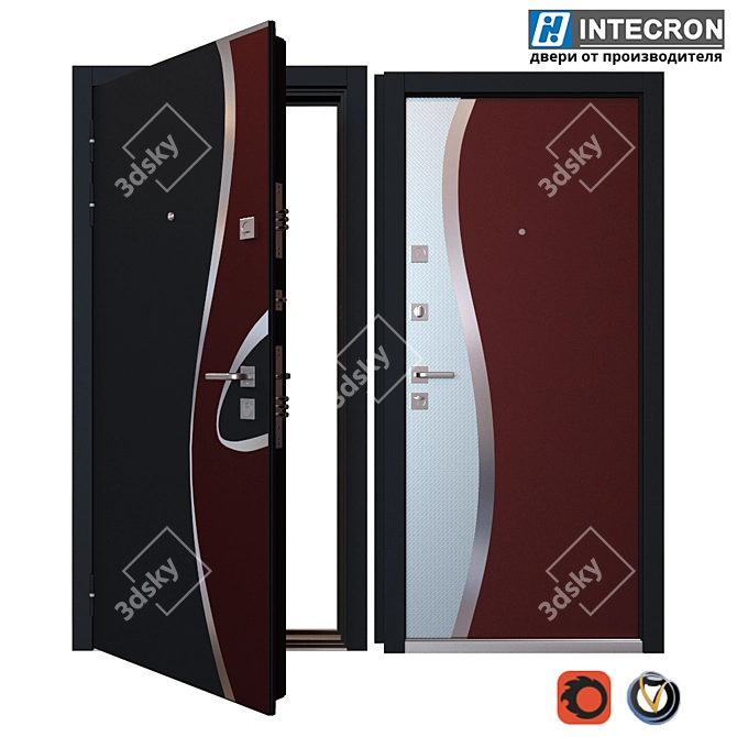 INTECRON WAVE Metal Door 3D model image 1