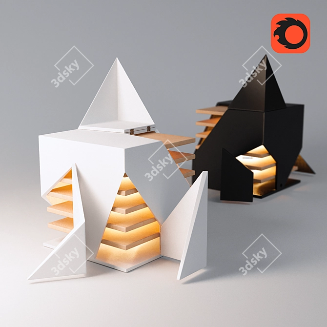 Folding Light Sculpture 3D model image 1