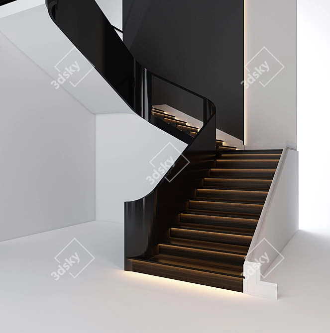 Modern Staircase Design: Vray-ready 3dsMax 2014 + fbx 3D model image 1