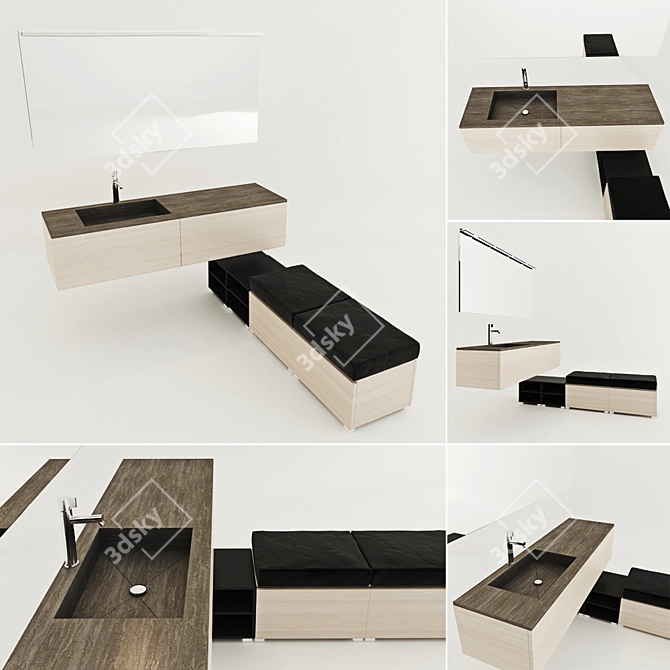 Contemporary Bathroom Set Arbi Inka 3D model image 1