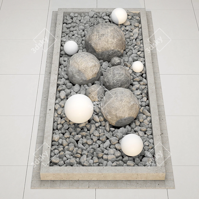 Floral Gemstone White Pebble 3D model image 1