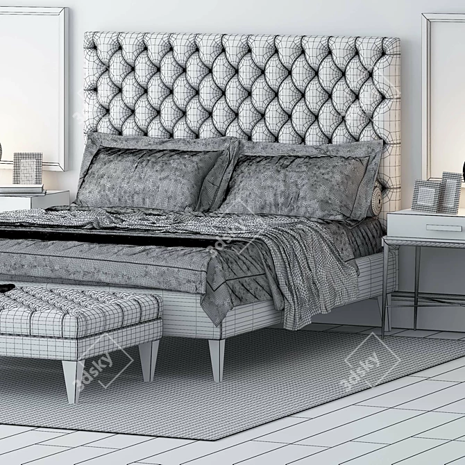 Stylish Bed for a Dreamy Sleep 3D model image 3