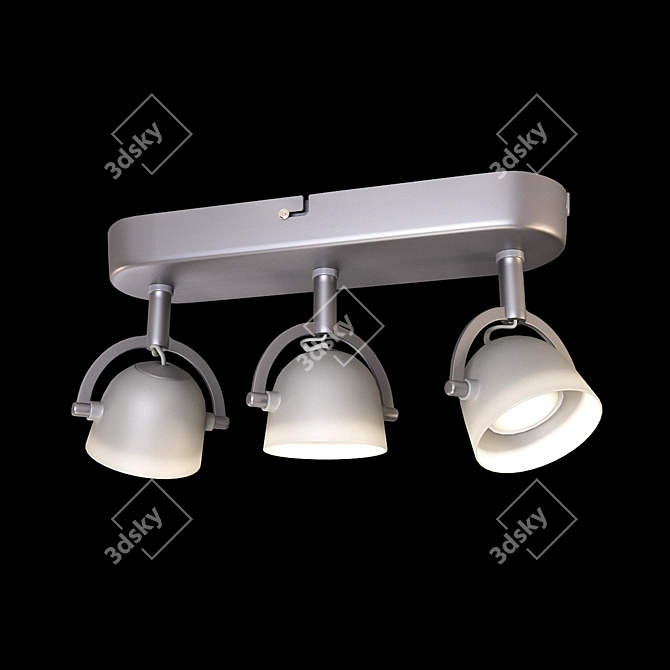 Sleek 3-Light Ceiling Fixture 3D model image 1