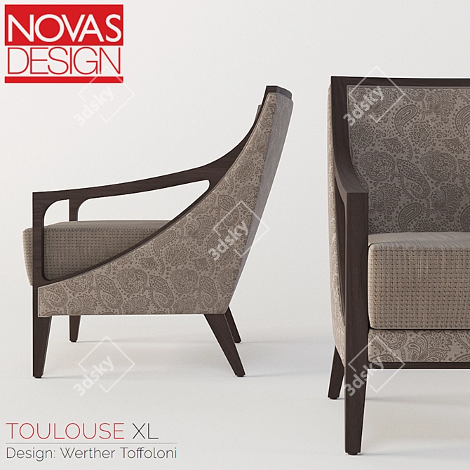 Elegant Toulouse XL Armchair 3D model image 2