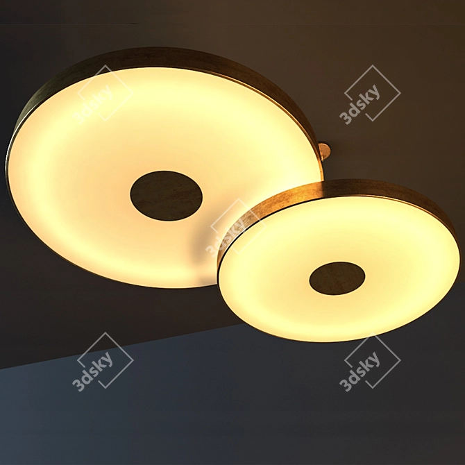 Sleek Metal Modern Ceiling Light 3D model image 2