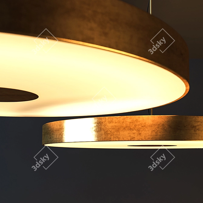 Sleek Metal Modern Ceiling Light 3D model image 3