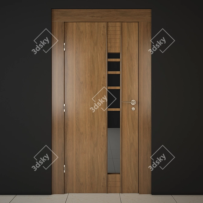 Product Title: Sleek Wood Entry Door 3D model image 1