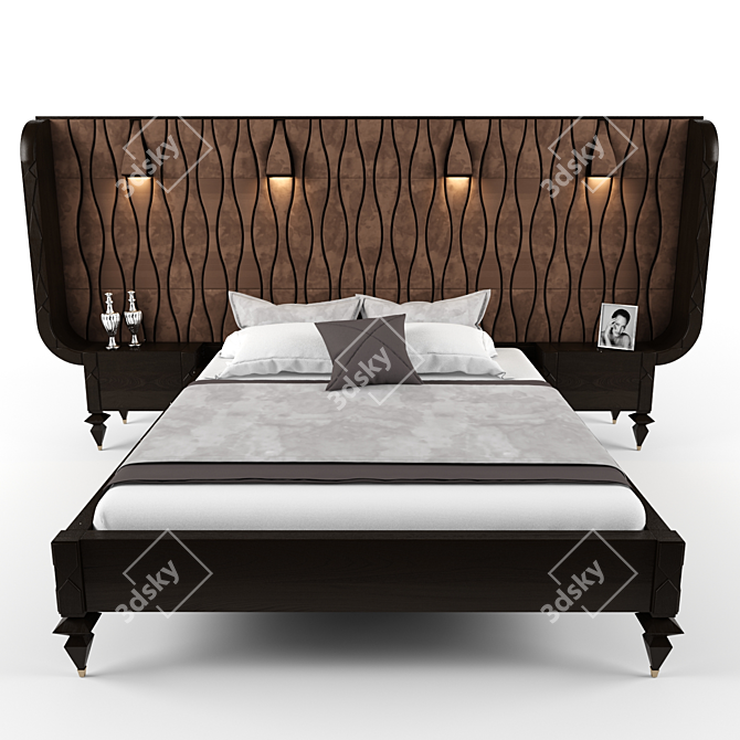 Luxury Gran Duca Bed 3D model image 2