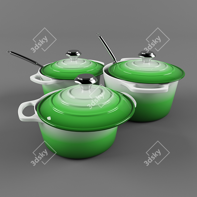 Elegant Restaurant Soup Tureen 3D model image 1