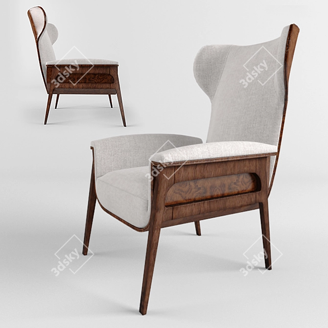 Elegant Modern Lounge Chair 3D model image 1