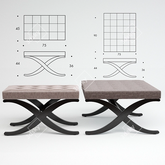 Valencia: Stylish, Compact Seating 3D model image 2