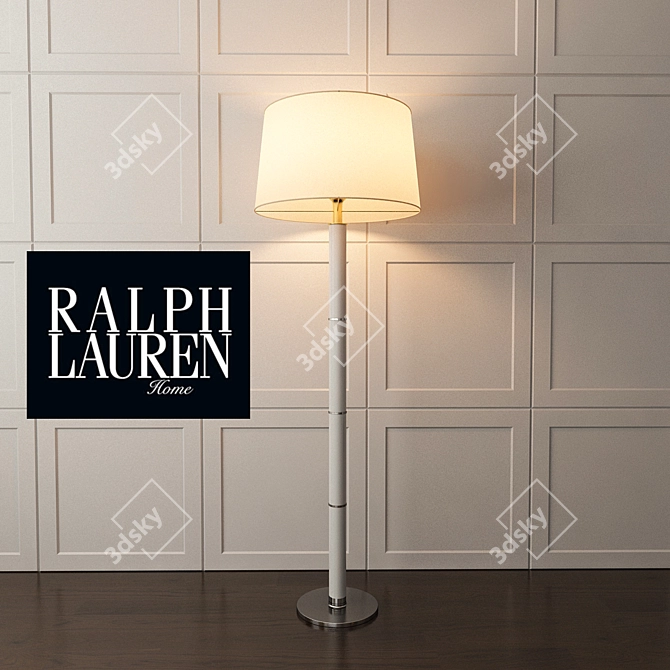 Ralph Lauren Upper Fifth Floor Lamp - Ivory Croc & Nickel 3D model image 1