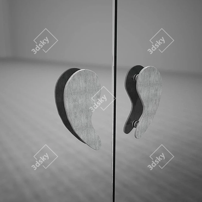 Elegant Swing Glass Cafe Door 3D model image 3