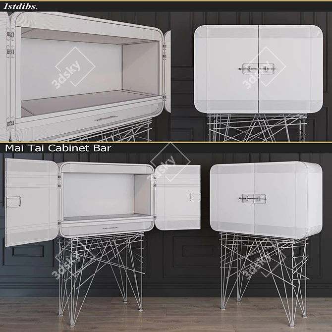 Luxury Italian Mai Tai Cabinet 3D model image 2