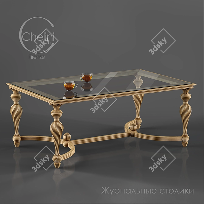 Elegant Chelini Firenze Coffee Table 3D model image 1