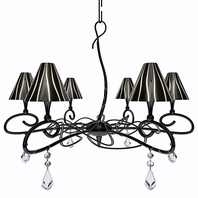 Modern Chic Nero Glass Chandelier 3D model image 1