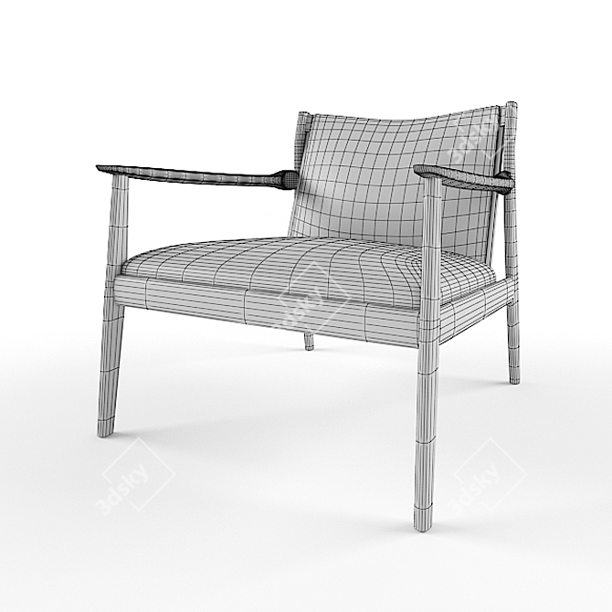 Sleek Comfort: Single Chair 3D model image 3