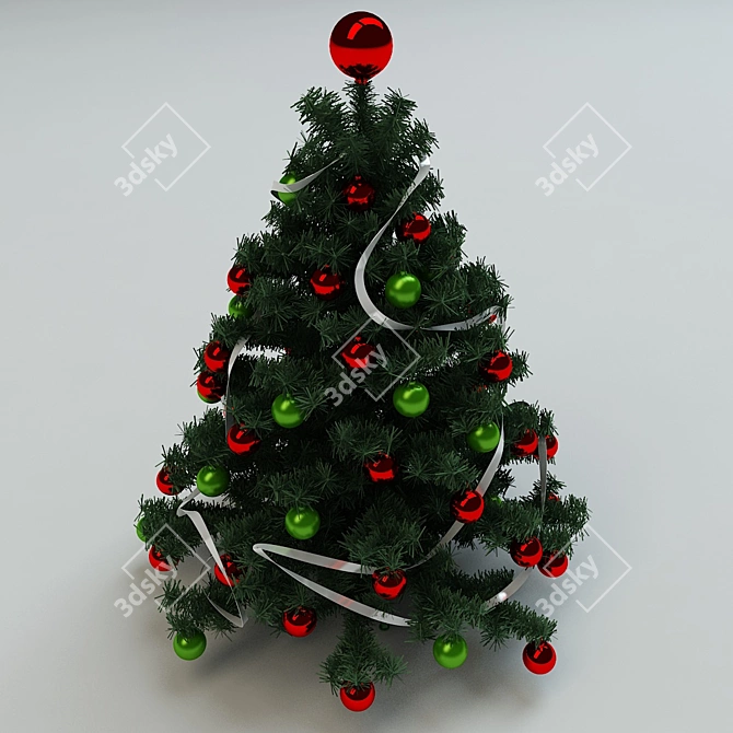 Title: Realistic Christmas Tree Model 3D model image 3