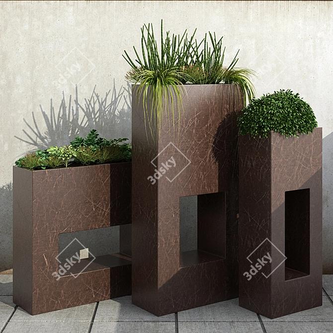 Botanical Bliss: 13 Indoor Plants 3D model image 1