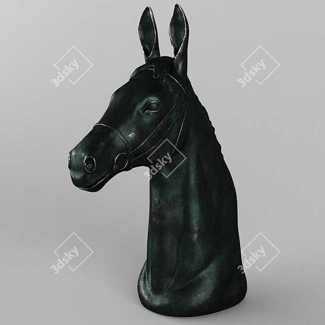  Majestic Horse Head Sculpture 3D model image 2