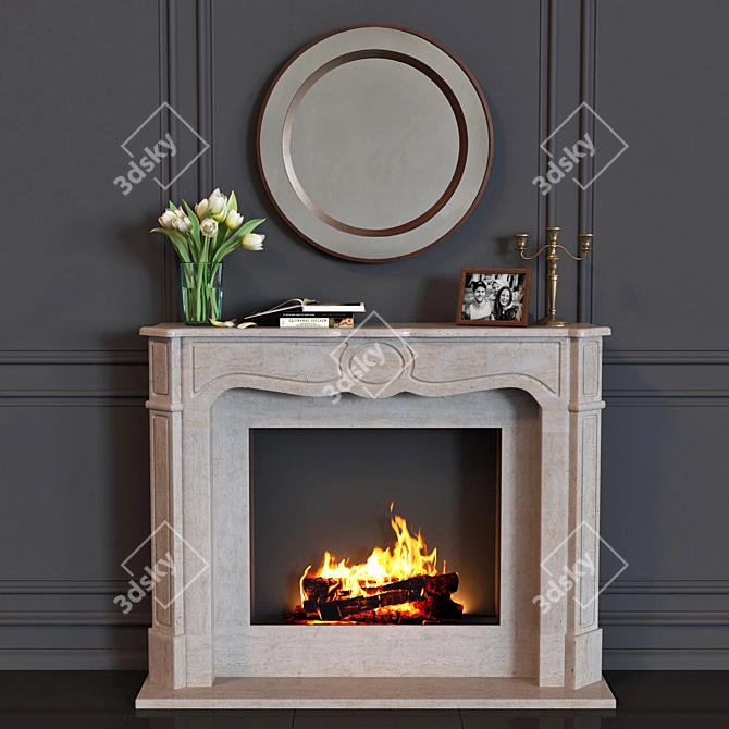 Monroe Fireplace: Timeless Elegance 3D model image 1