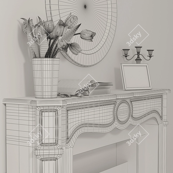 Monroe Fireplace: Timeless Elegance 3D model image 2