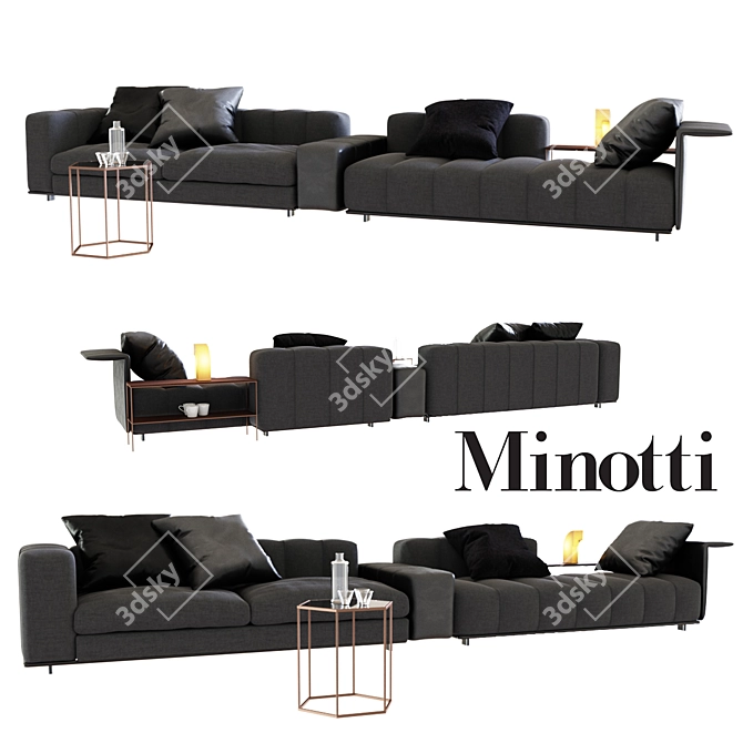 Elegant Minotti Freeman Sofa 3D model image 1