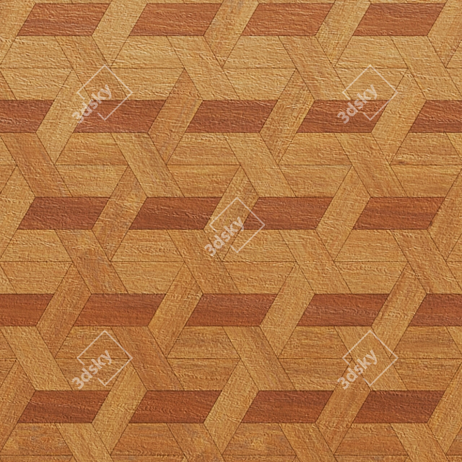 Wooden Mosaic Parquet 3D model image 2