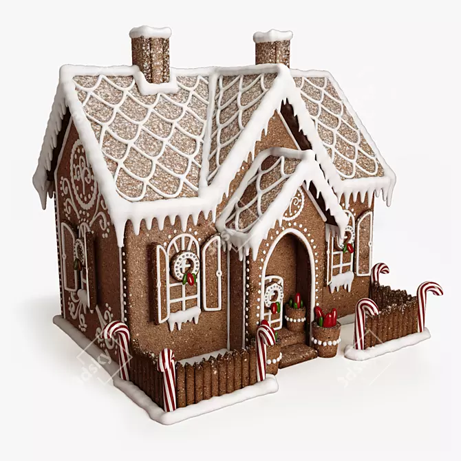 Delicious Gingerbread House 3D model image 1