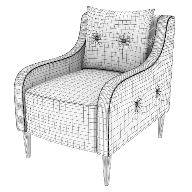 Modern Jensen Armchair 3D model image 3