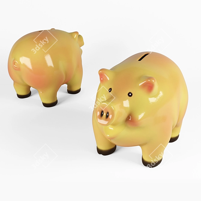 Savings Swine Piggy Bank 3D model image 1