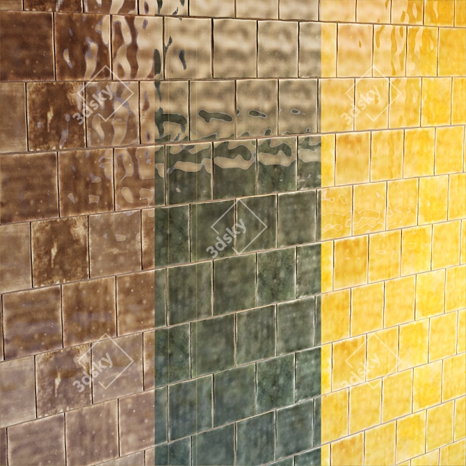 Cevica Provenza Amarillo Alga: Decorative Tile Set 3D model image 1