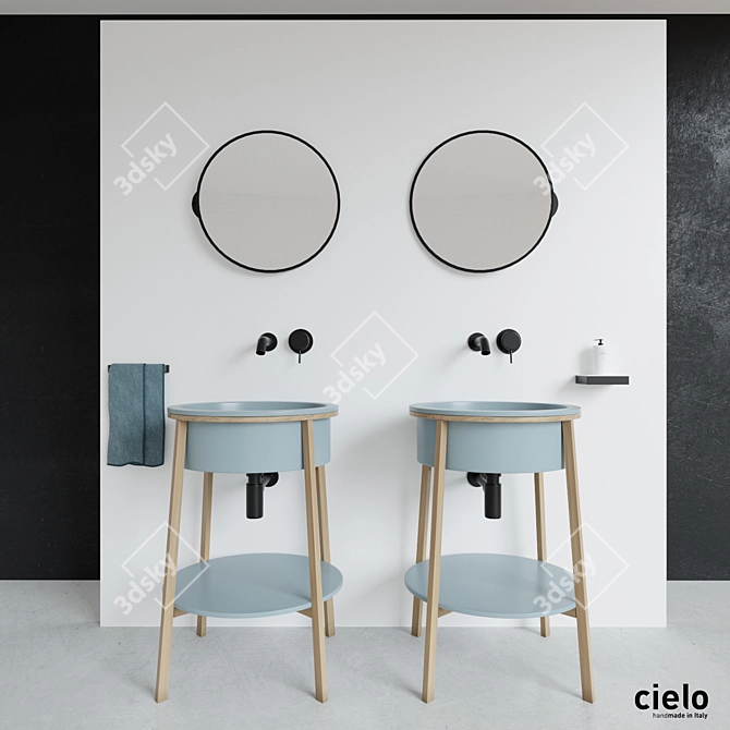 Cielo Catino Tondo: Sleek Wash Basin 3D model image 1